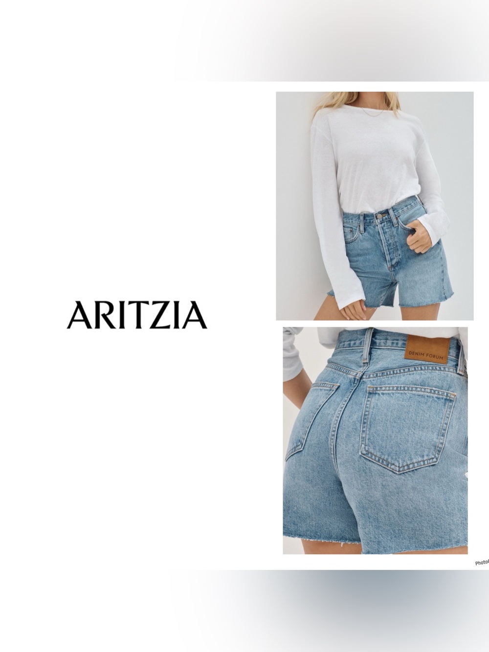 Aritzia Denim Forum The Yoko Hi-Rise Mid-Thigh Denim jean Shorts